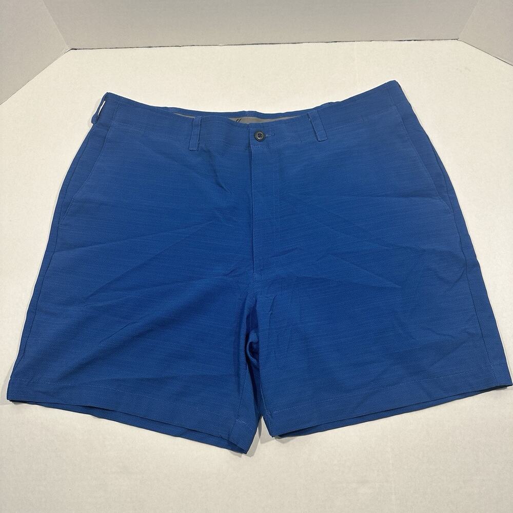 Ben Hogan Mens Performance Golf Shorts Size 36 Blue Flat Front Stretch Waistband - Picture 1 of 9
